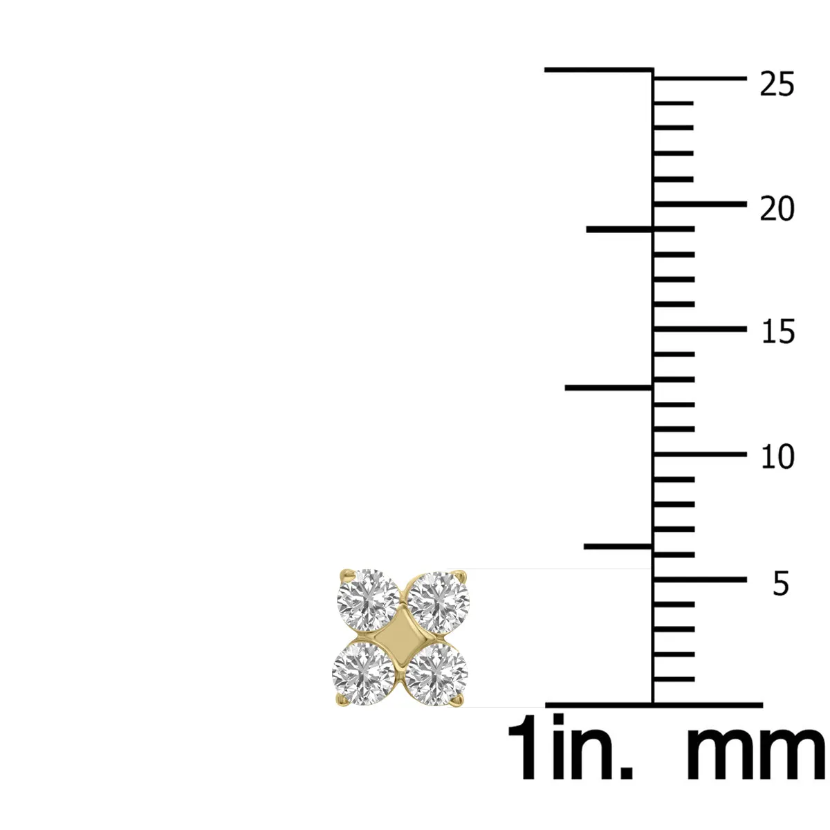 1/2 Ctw Lab Grown Diamond Snowflake Earrings In 10K Yellow Gold (F-G Color, Vs1- Vs2 Clarity)