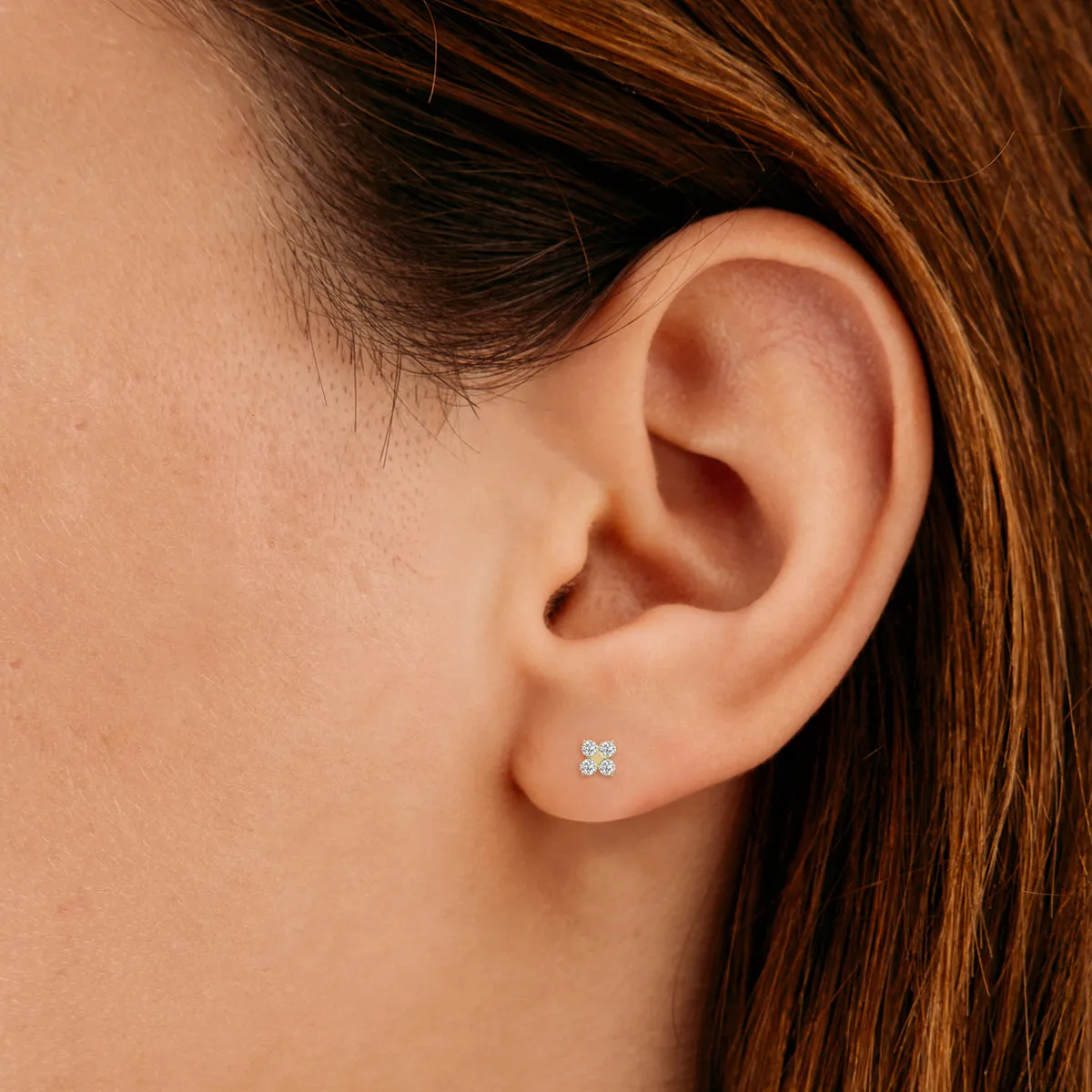 1/2 Ctw Lab Grown Diamond Snowflake Earrings In 10K Yellow Gold (F-G Color, Vs1- Vs2 Clarity)