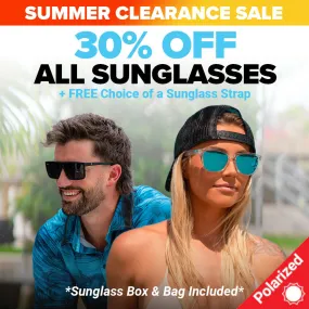 30% Off All Sunglasses   Free Strap, Box, Bag, & Lens Cloth