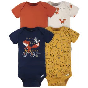 4-Pack Baby Boys Fox Short Sleeve Onesies Bodysuits