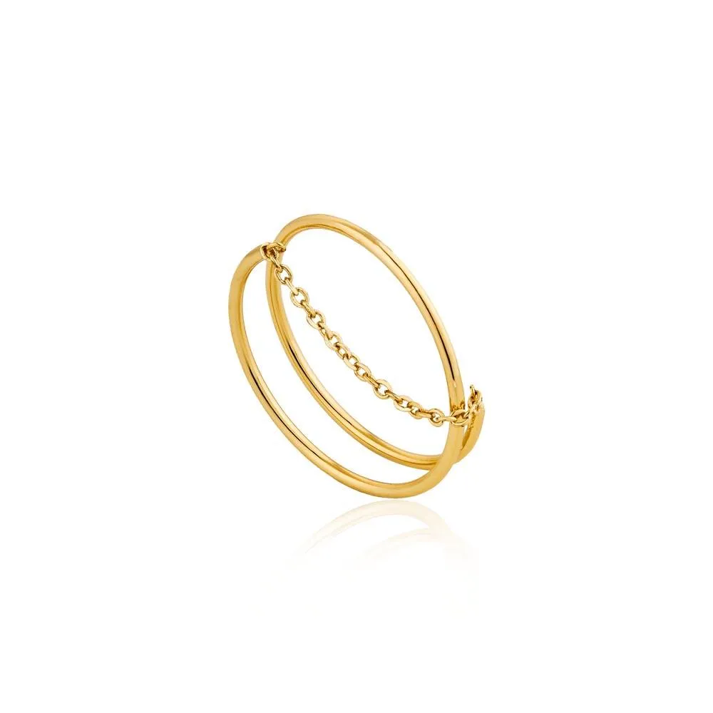 Ania Haie Modern Twist Chain Ring - Gold