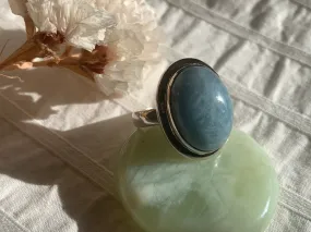 Aquamarine Ansley Ring - Oval Cabochon (US 7.5)