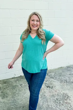 Cole V-Neck Dolman Top, Kelly Green