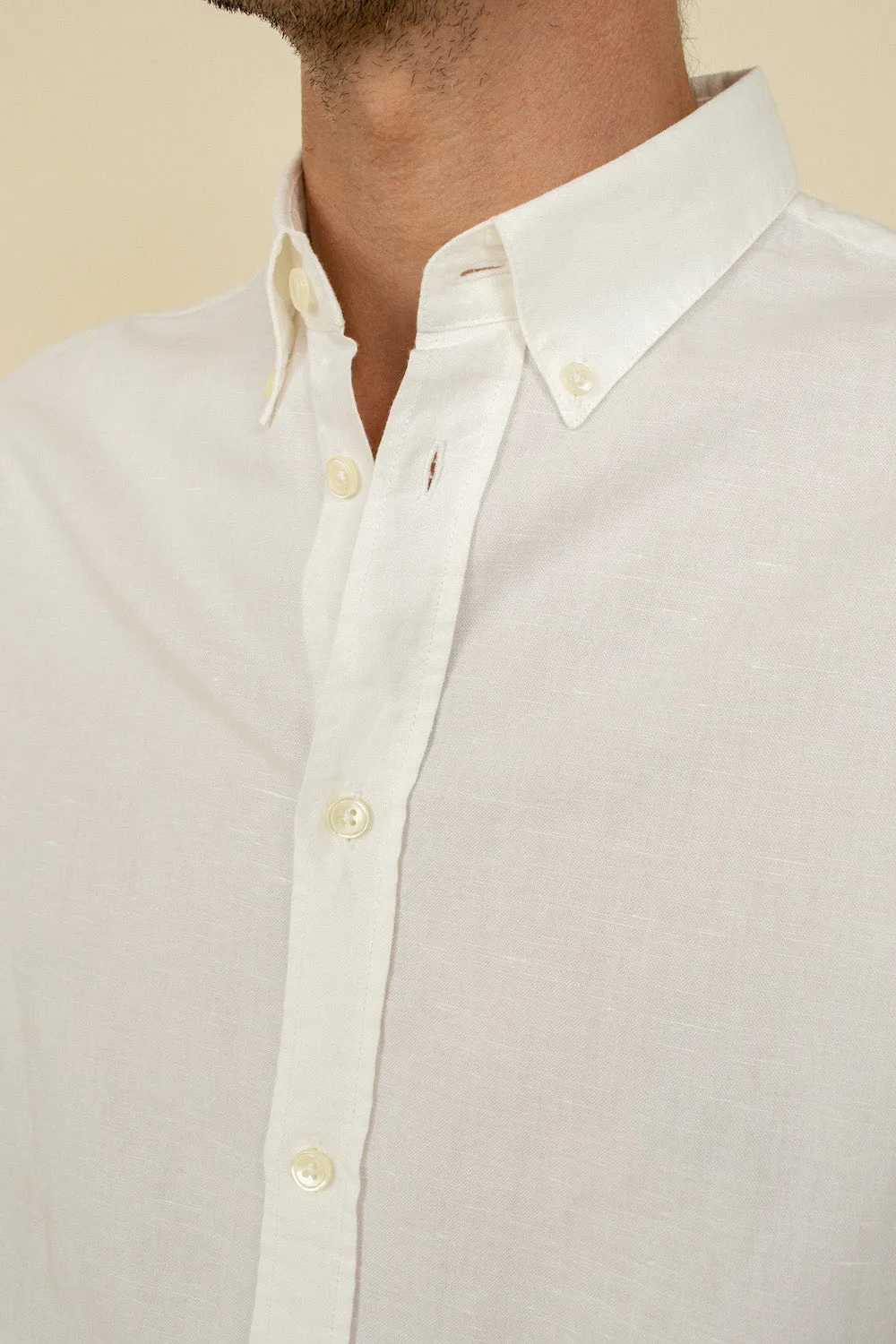 Cuisse de Grenouille Off White Nicolas Cotton Linen Shirt