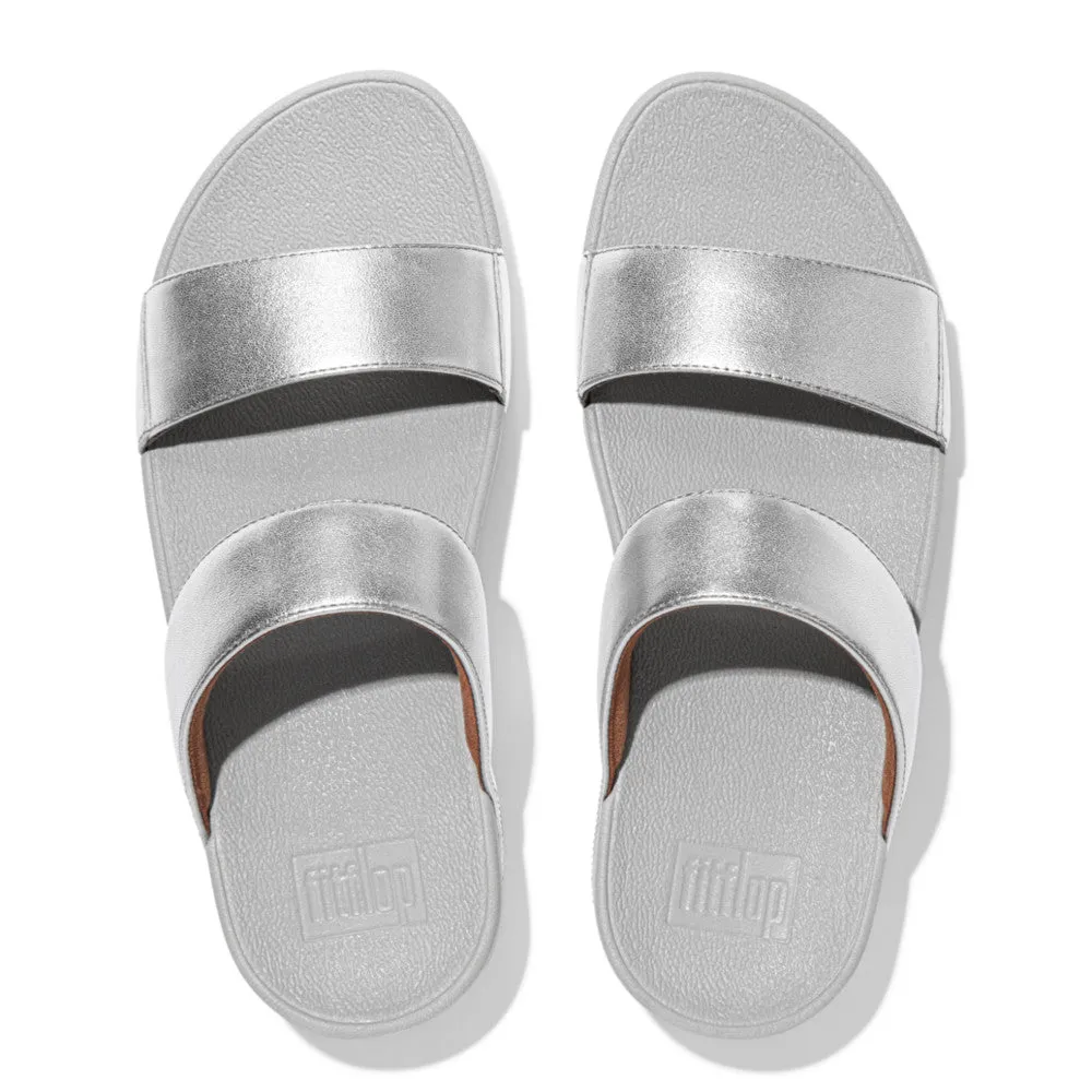 Fit-Flop Lulu Leather Slides Silver    