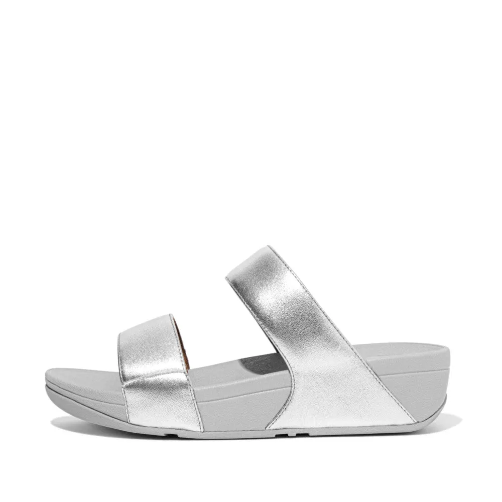 Fit-Flop Lulu Leather Slides Silver    