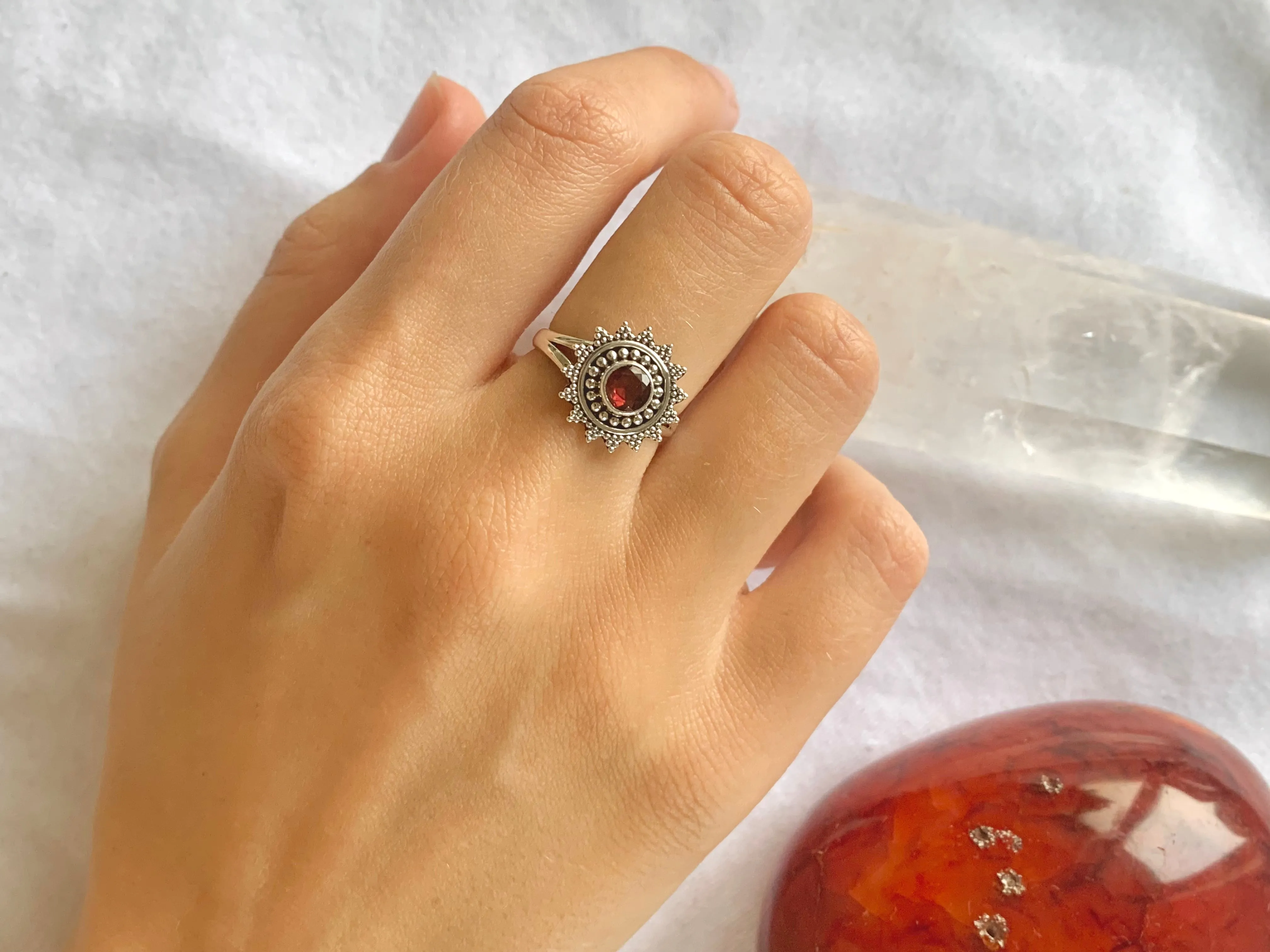 Garnet Evanora Ring