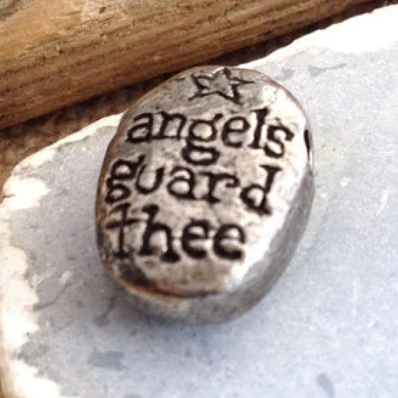 Green Girl Studios-12x19mm Angel Pebble-Antique Pewter-Quantity 1