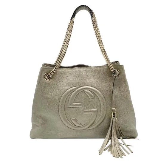 Gucci Bag Soho Medium Metallic Light Gold Tote