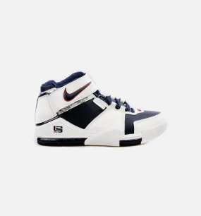 LeBron Zoom 2 Midnight Navy Mens Basketball Shoe - White/Blue