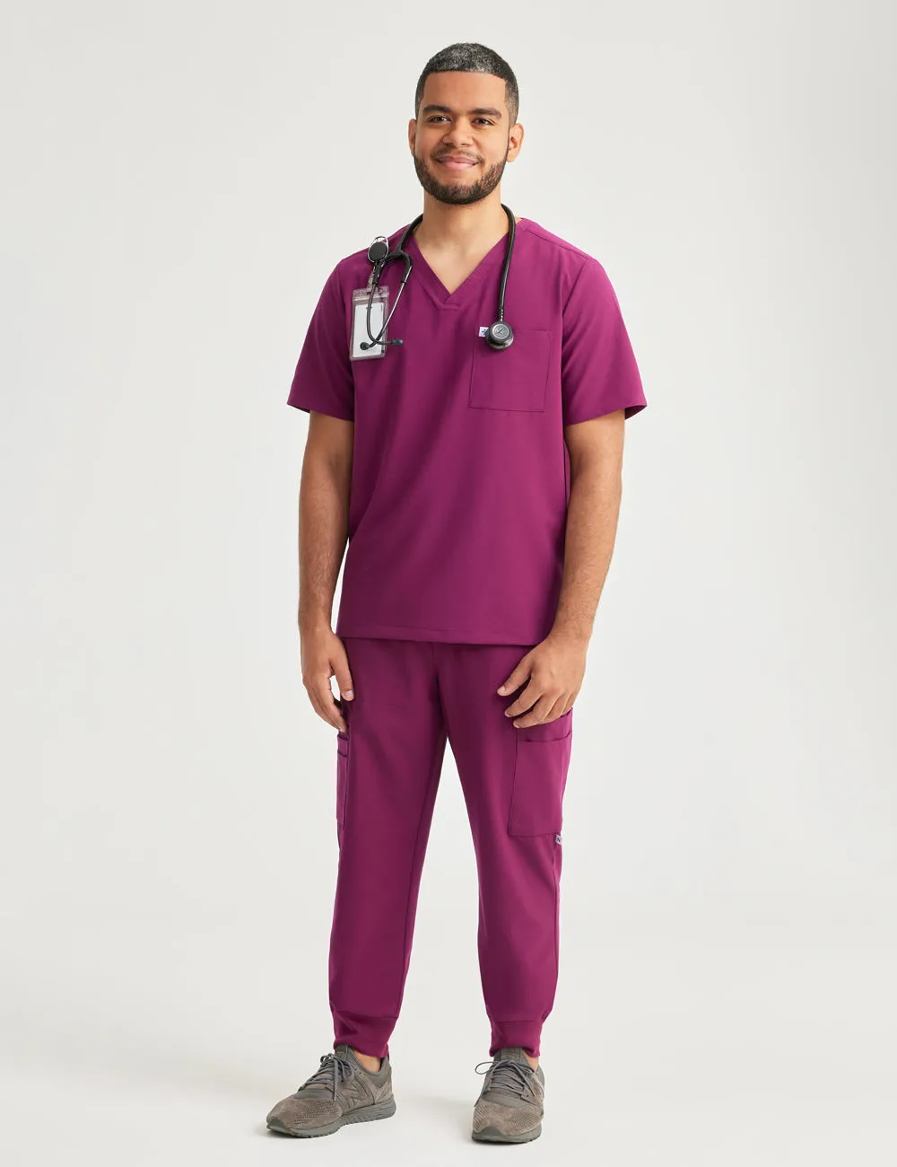 Mens 2-Pocket V-Neck Scrub Top