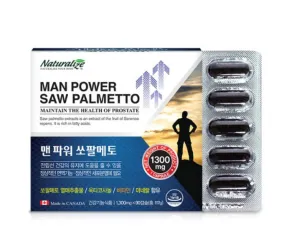 NATURALIZE Man Power Saw Palmetto 90 Capsules Mens Prostate Health Supplements Vitamin Zinc Improve Endurance Immunity Energy Male Husband Gifts