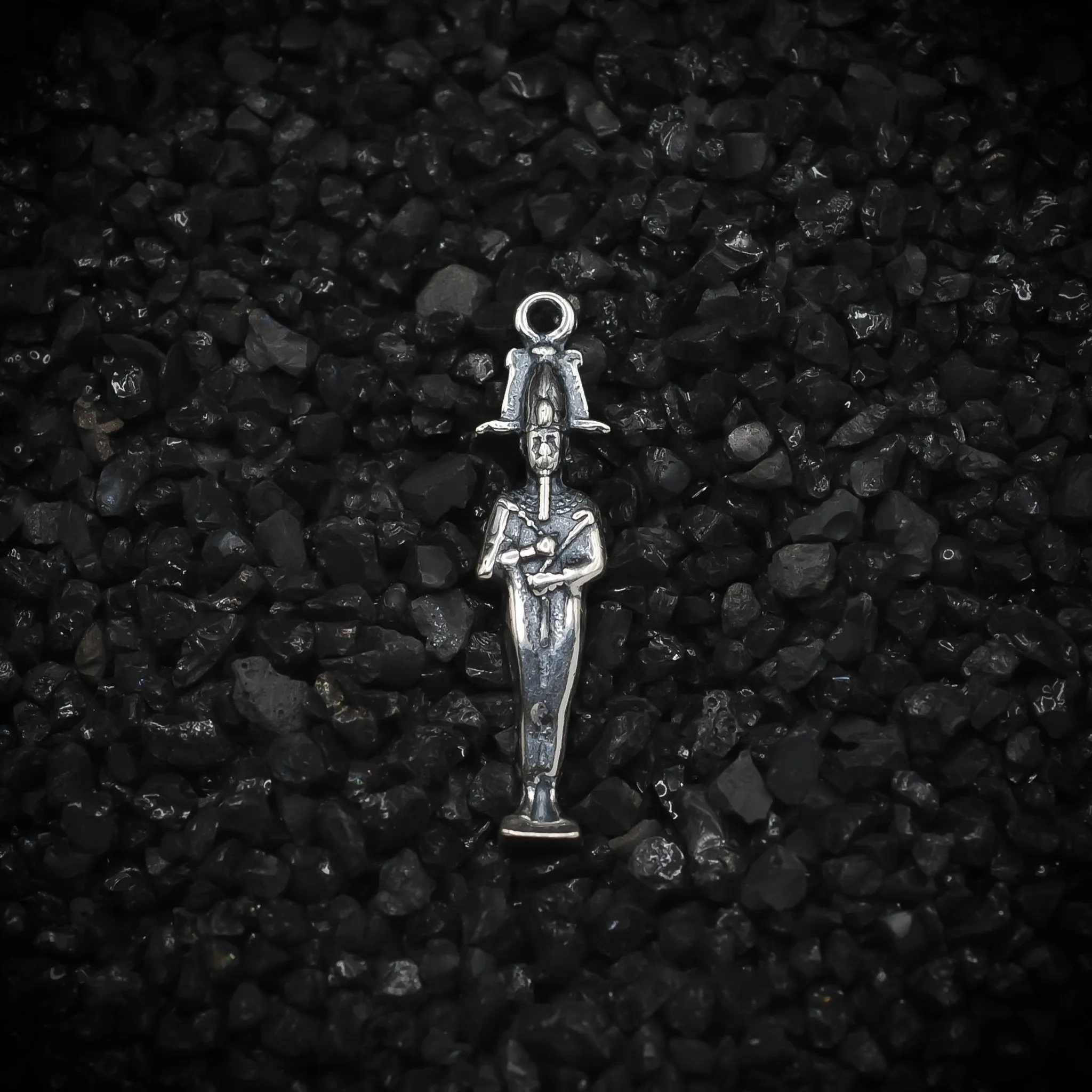 Osiris God of Fertility Ancient Egyptian Charm | 925 Sterling Silver, Oxidized or 18K Gold Plated | Jewelry Making Pendant