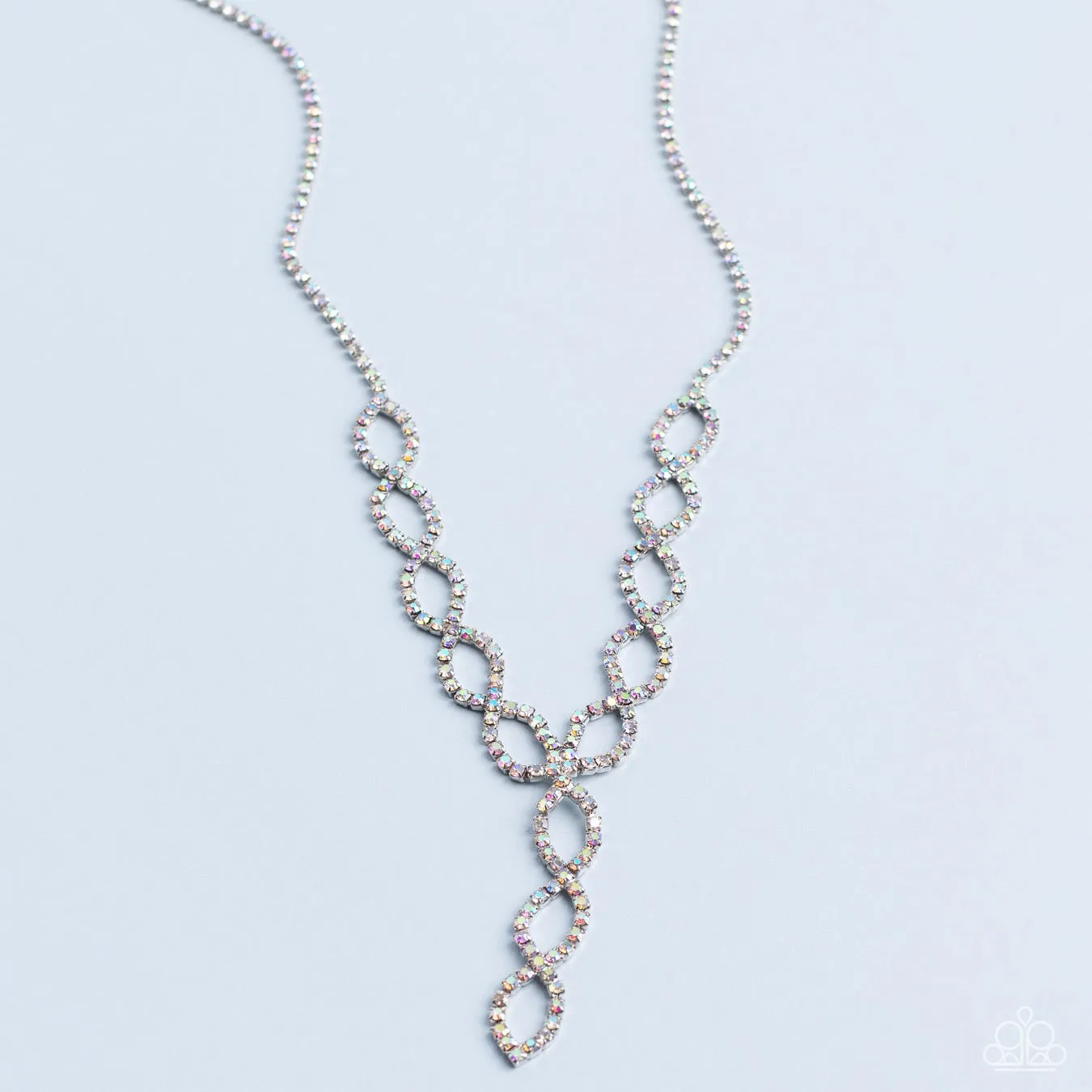 Paparazzi Infinitely Icy - Multi Iridescent Dainty Necklace