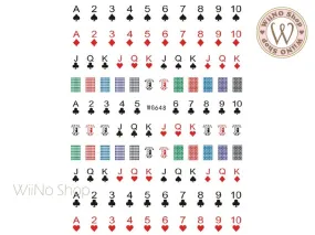 Poker Cards Adhesive Nail Art Sticker - 1 pc (WG648)