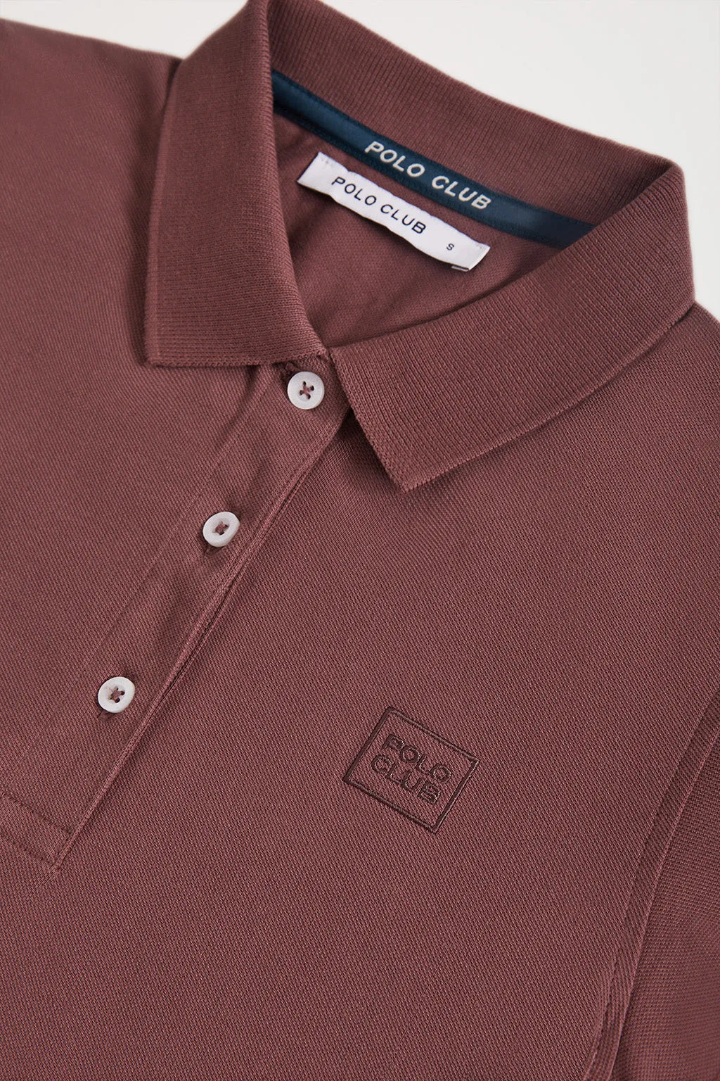 Polo de manga corta piqué taupe con logo Polo Club