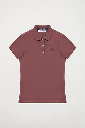 Polo de manga corta piqué taupe con logo Polo Club