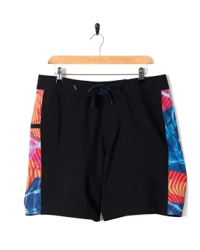 Poolside Panel - Mens Recycled 4-Way Stretch Boardshort - Black