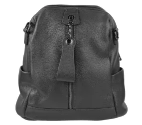 Rucsac casual, dama, ADA SHOES, 6666, negru, piele naturala