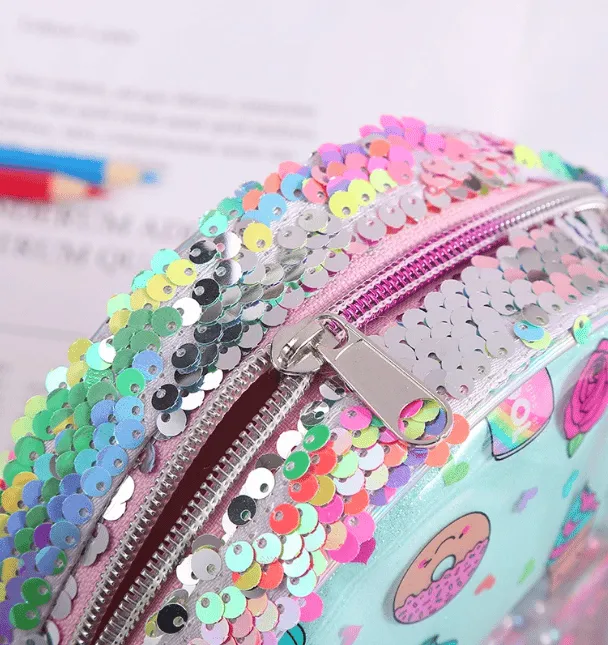 Sequined Unicorn Shaker Beads Crossbody Bag – Cartoon Print Round Little Girls Unicorn Shoulder Bags